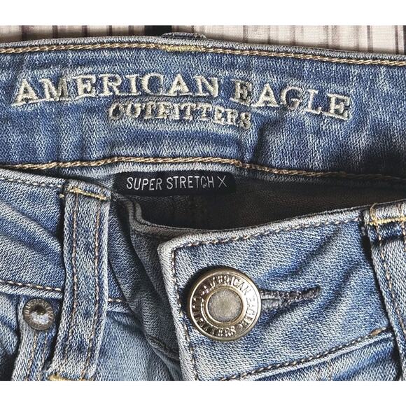 American Eagle Jeans Women's 6 Skinny Ankle Super Stretch 30x29 Embroidered AEO - Picture 8 of 11